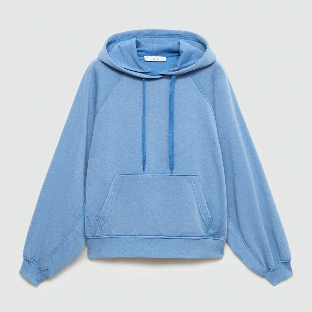Mango Blue cotton Hoodie Sweatshirt NWT - Picture 2 of 4
